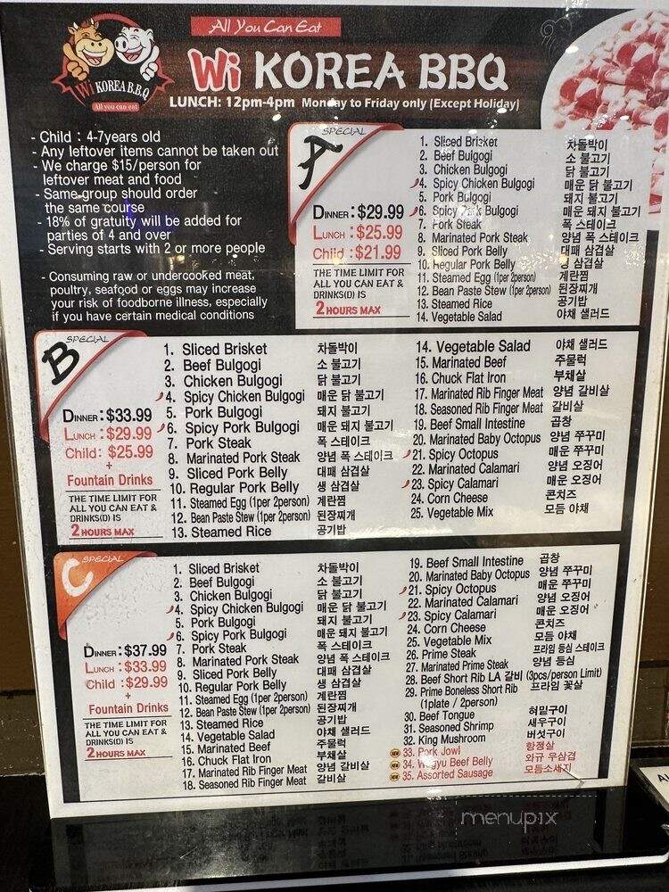Wi Korean BBQ - Los Angeles, CA menu_pic