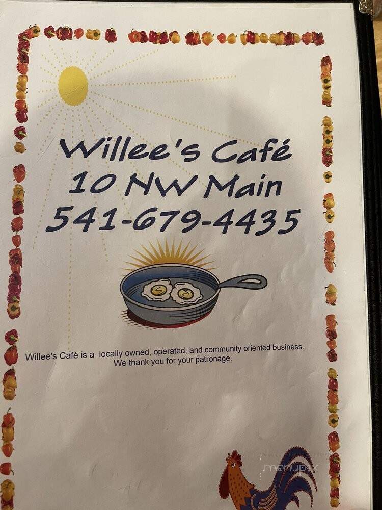 Willee's Rack & Roll Sports - Winston, OR menu_pic