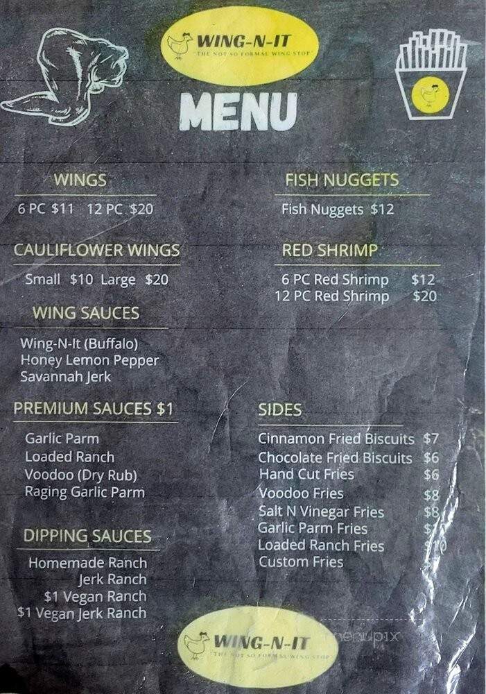 Wing N It - Savannah, GA menu_pic