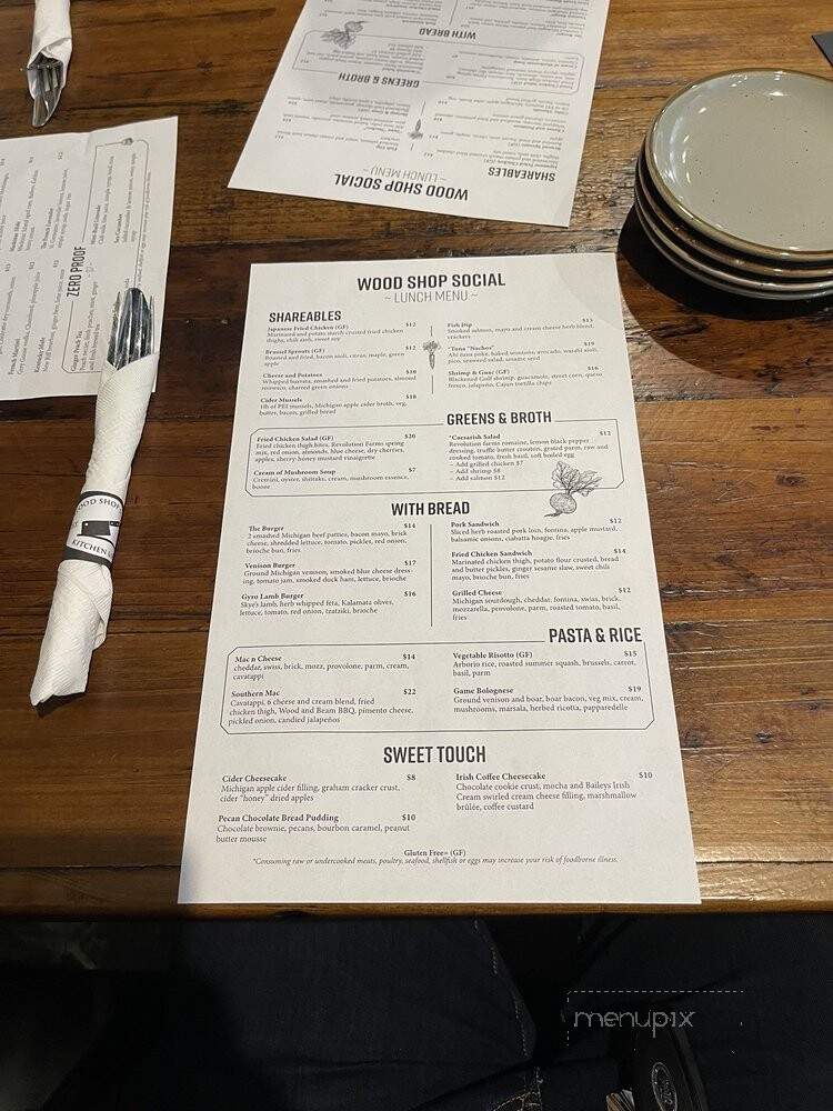 Wood Shop Social - Mount Pleasant, MI menu_pic