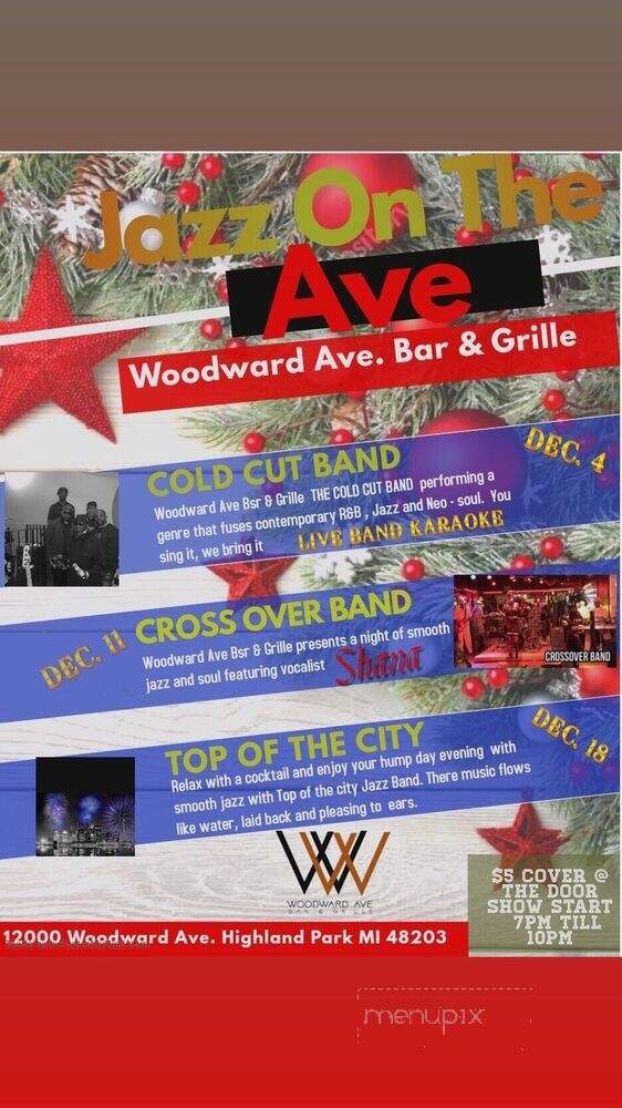 Woodward Ave bar and grill - Highland Park, MI menu_pic