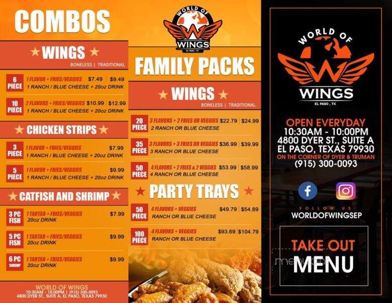 World of Wings - El Paso, TX menu_pic