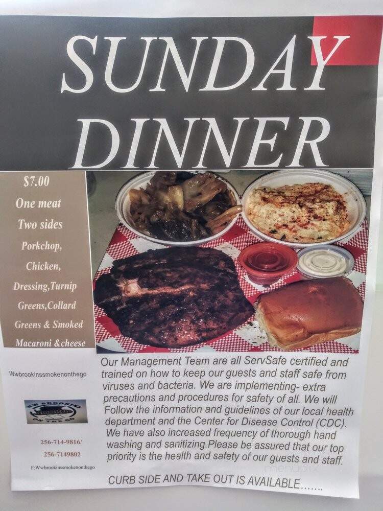 WW Brookins Smoken On the Go - Huntsville, AL menu_pic