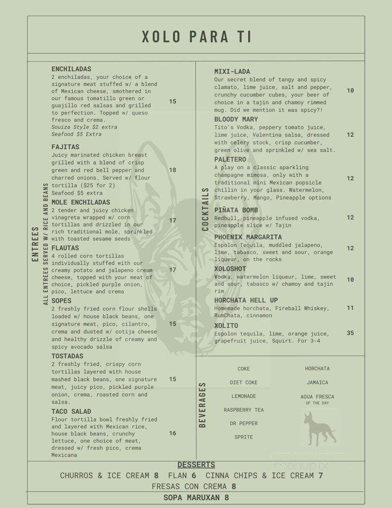 Xolo tacos - Phoenix, AZ menu_pic