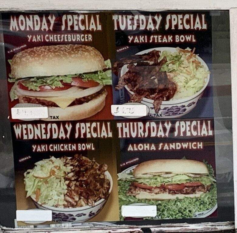 Yaki's - Burbank, CA menu_pic