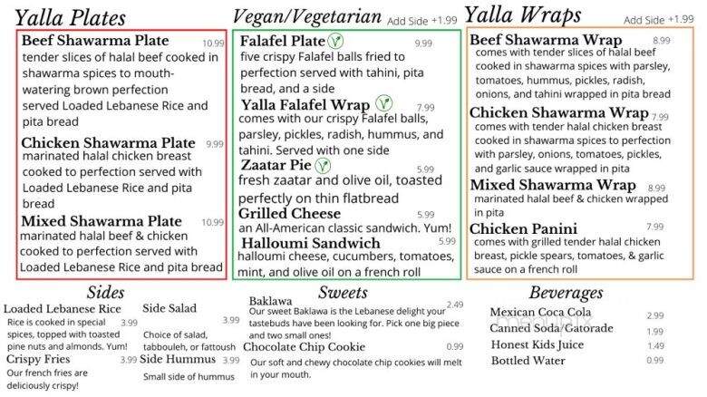 Yalla Eat - Canoga Park, CA menu_pic