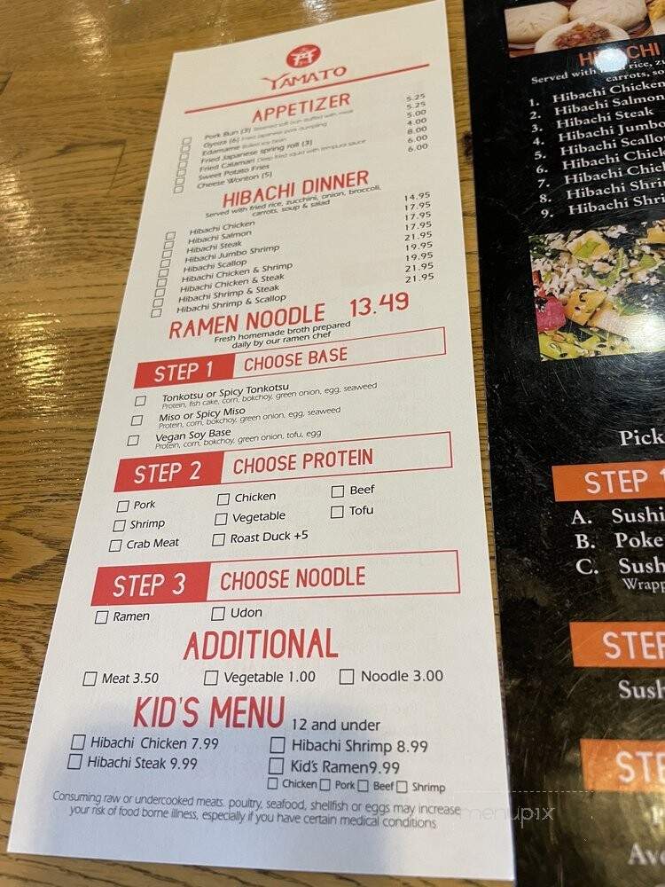 Yamato Ramen and Poke Bowl - Knoxville, TN menu_pic