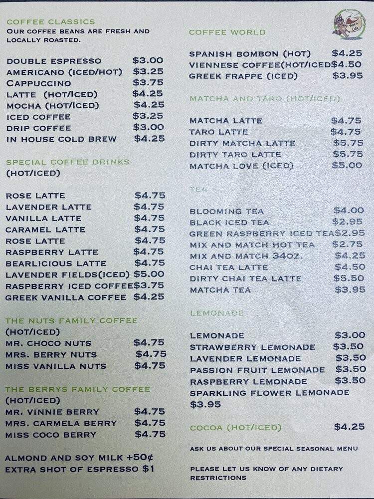 Yana's Cafe - Tarzana, CA menu_pic
