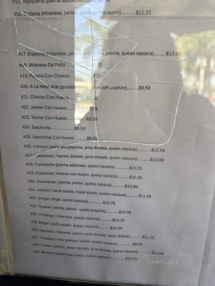 Yaya's Burgers - Huntington Park, CA menu_pic