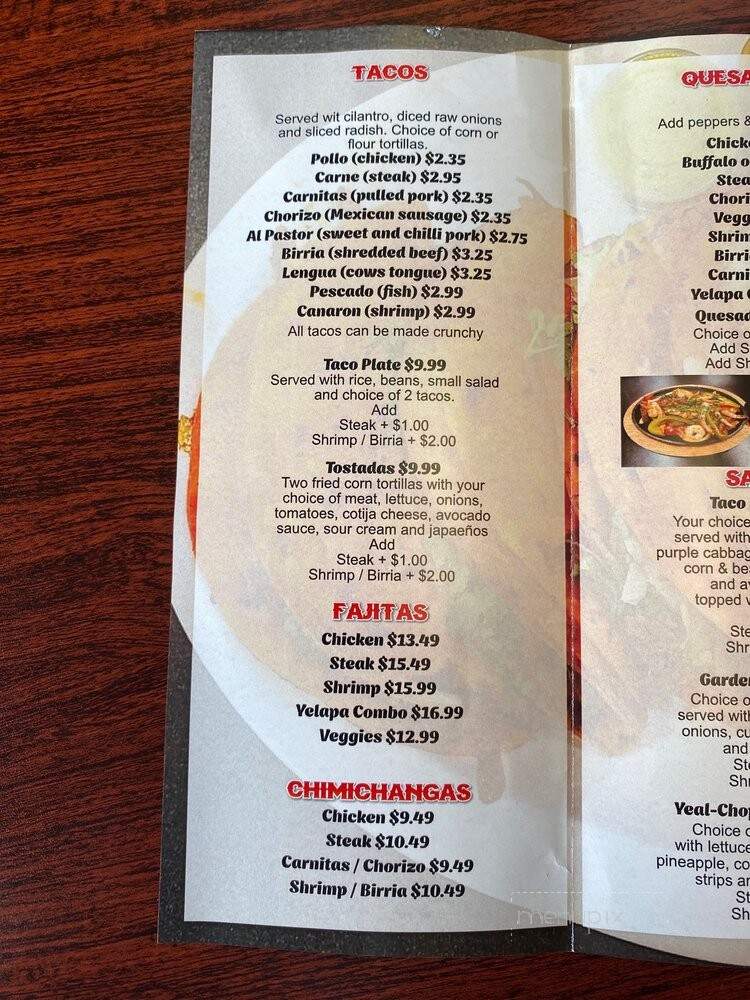 Yelapa Mexican Grill - Brockton, MA menu_pic