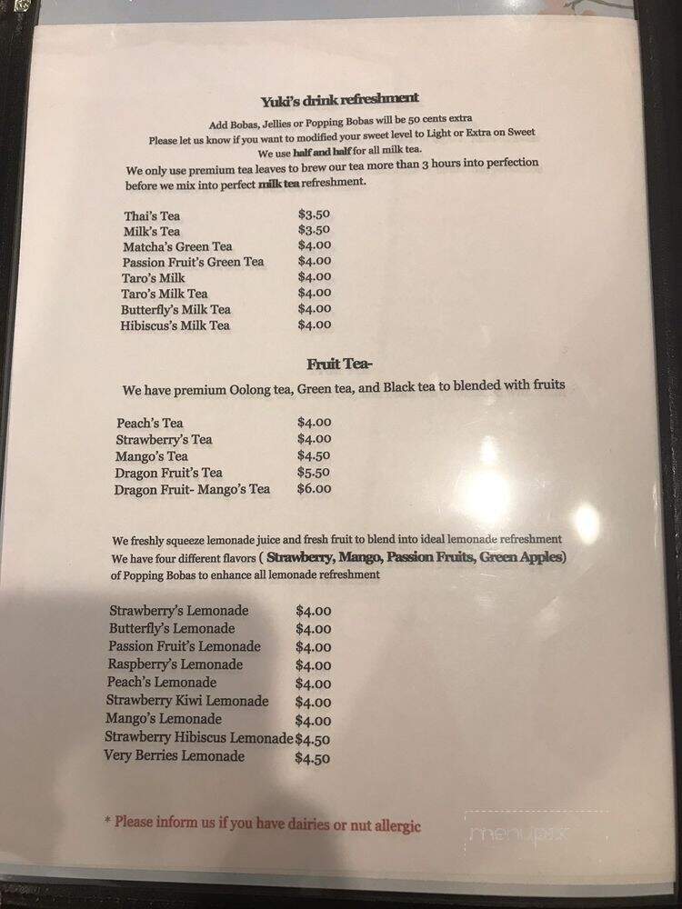 Yuki Hibachi & Poke Sushi - Clinton Township, MI menu_pic