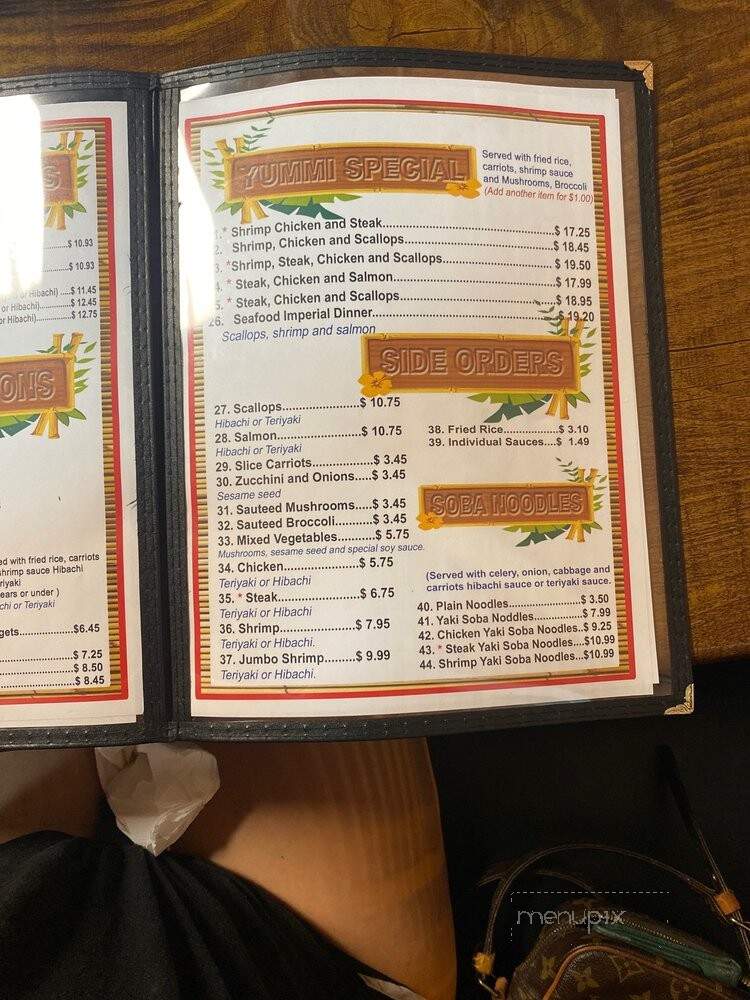 Yummi Japanese Hibachi & Sushi - Clemson, SC menu_pic