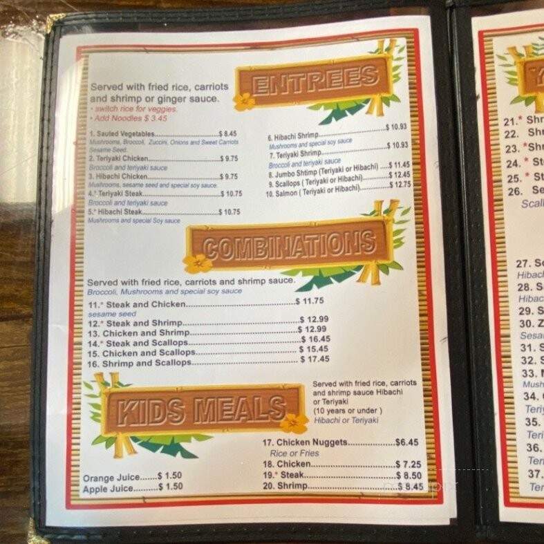 Yummi Japanese Hibachi & Sushi - Clemson, SC menu_pic