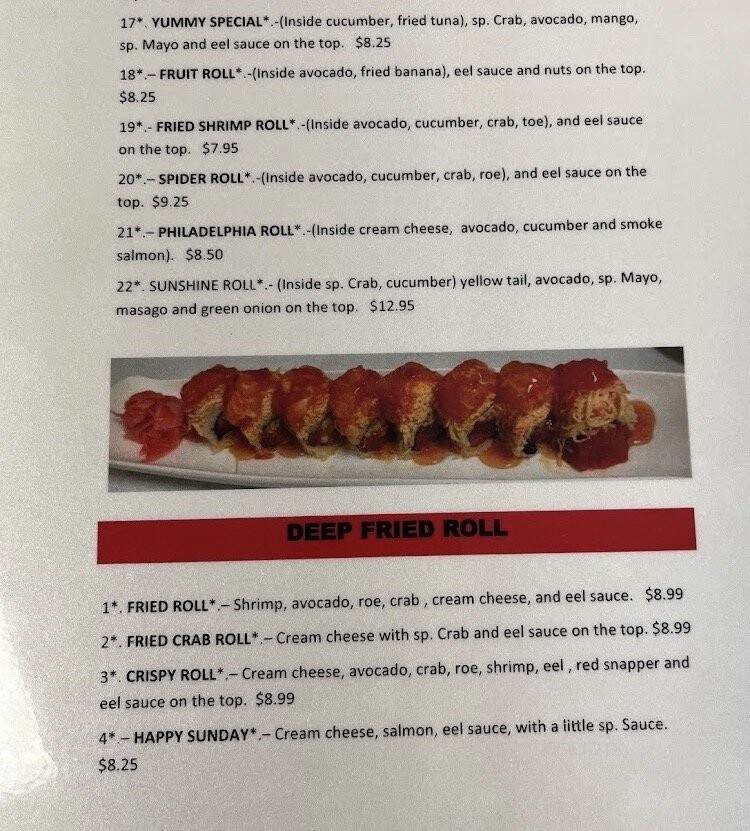 Yummi Yummi Sushi Restaurant - Louisville, KY menu_pic