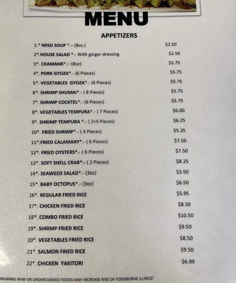Yummi Yummi Sushi Restaurant - Louisville, KY menu_pic