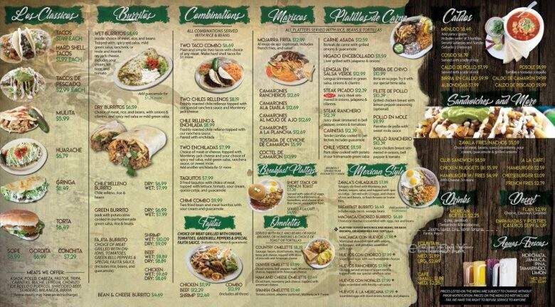 Zavala Restaurant Y Taqueria - South Gate, CA menu_pic