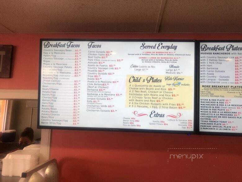 Zayra's Mexican Resturant - San Antonio, TX menu_pic