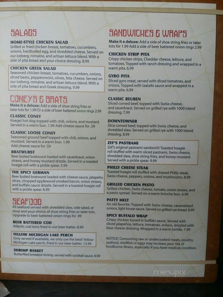 Lighthouse Tavern - Ira, MI menu_pic