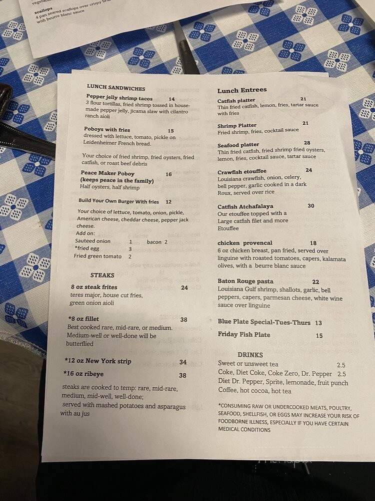 Zeke & Lizzy's Seafood and Steakhouse - Heber Springs, AR menu_pic