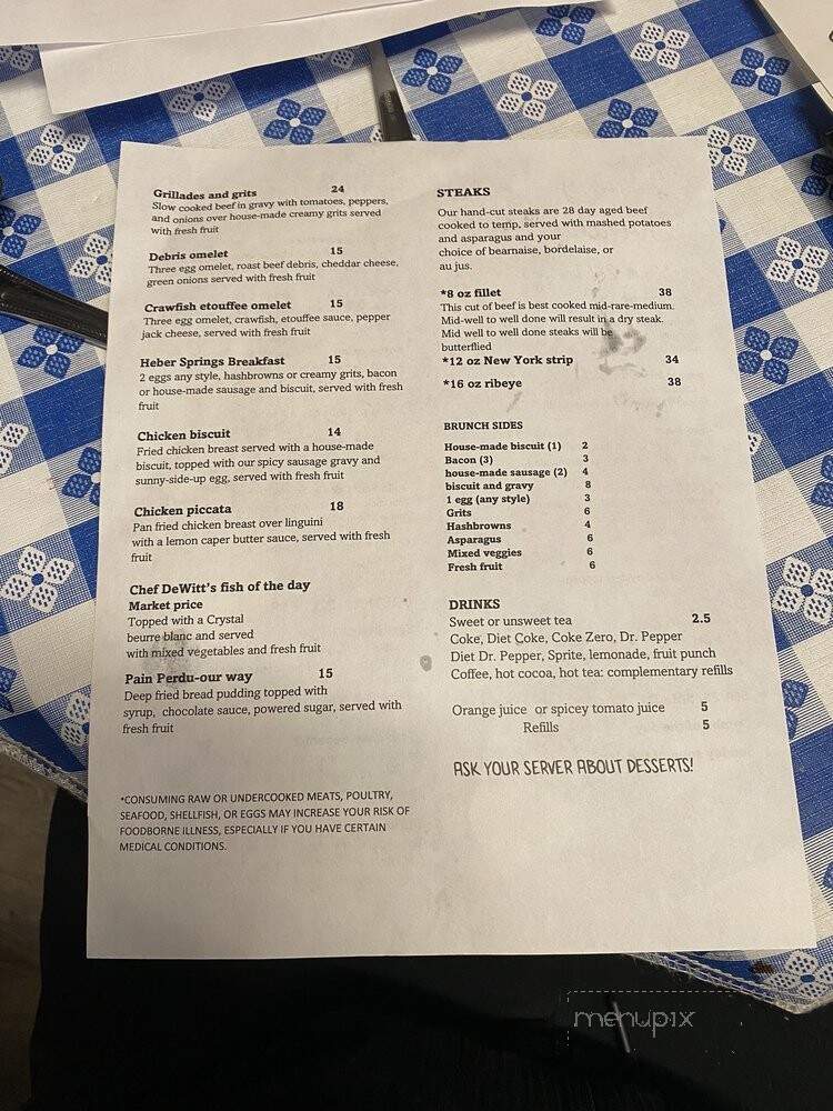 Zeke & Lizzy's Seafood and Steakhouse - Heber Springs, AR menu_pic