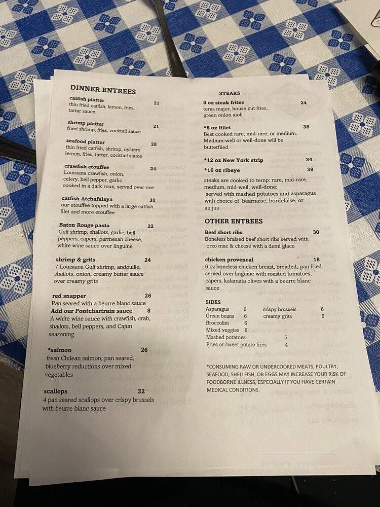 Zeke & Lizzy's Seafood and Steakhouse - Heber Springs, AR menu_pic