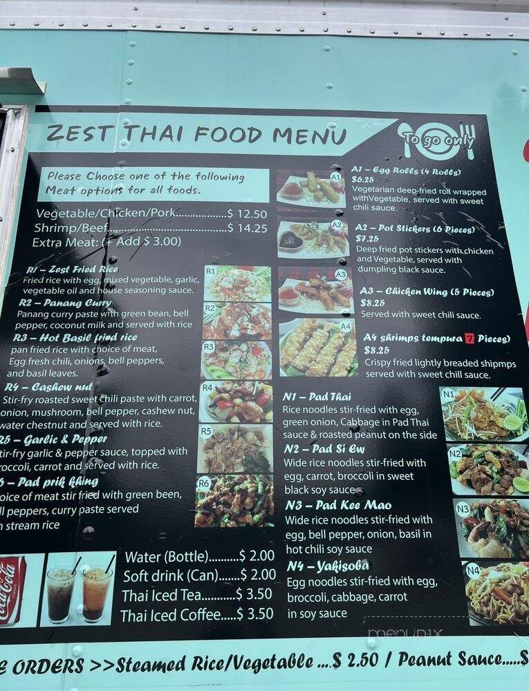 Zest Sri Thai - Packwood, WA menu_pic