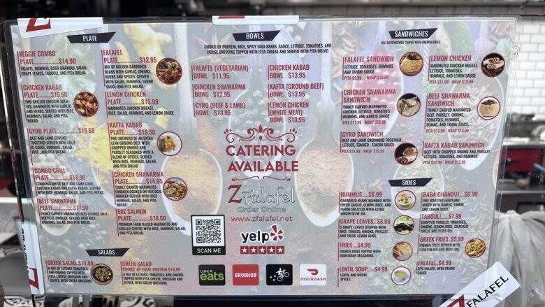 Z Falafel - Los Angeles, CA menu_pic