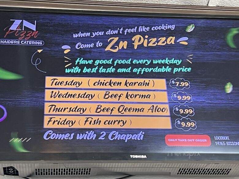 ZN Pizza - Houston, TX menu_pic