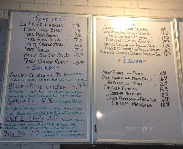 Z's Fillin Station - Woodville, TX menu_pic