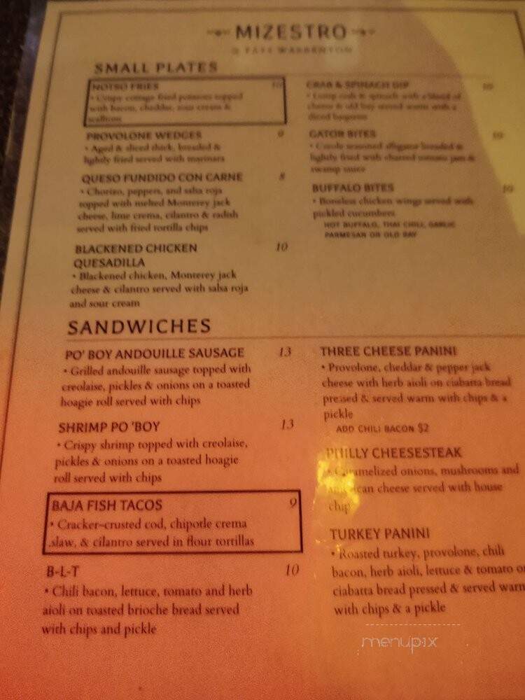 Fat Tuesday's of Warrenton - Warrenton, VA menu_pic