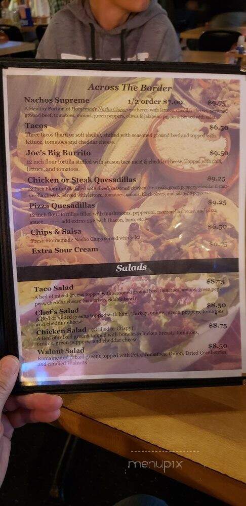 Joes Walnut Bar - Petersburg, MI menu_pic