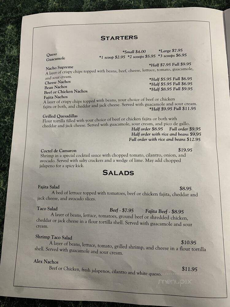 Villegas Panadera and Mexican Restaurant - Durant, OK menu_pic