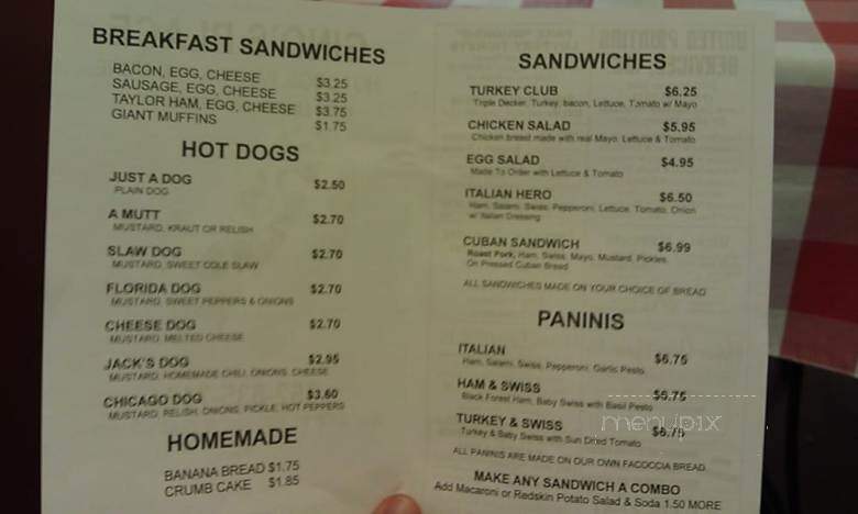 Gino's Place - Hot Dogs, Paninis and More - Spring Hill, FL menu_pic
