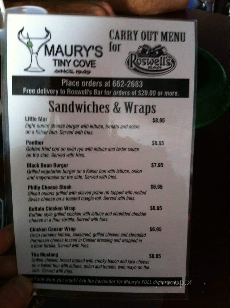 Roswells - Cincinnati, OH menu_pic