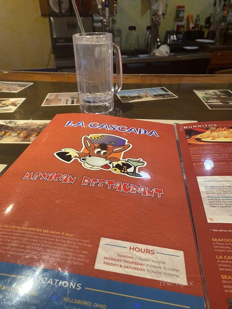 La Cascada - Hillsboro, OH menu_pic