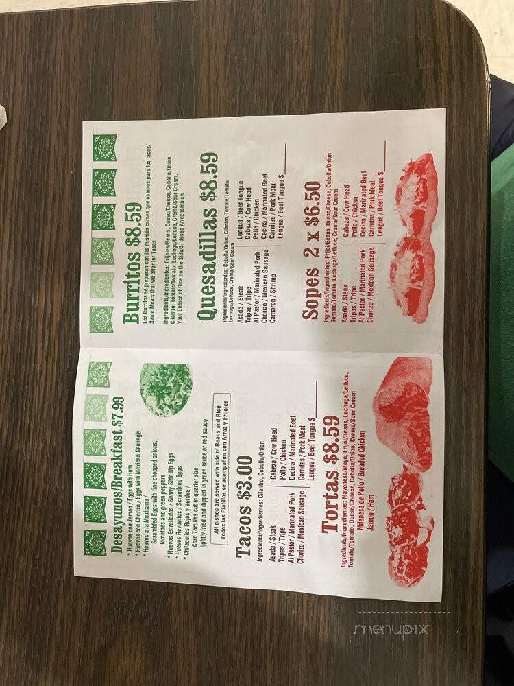 La Fiesta Market & Taqueria Restaurant - Rensselaer, IN menu_pic
