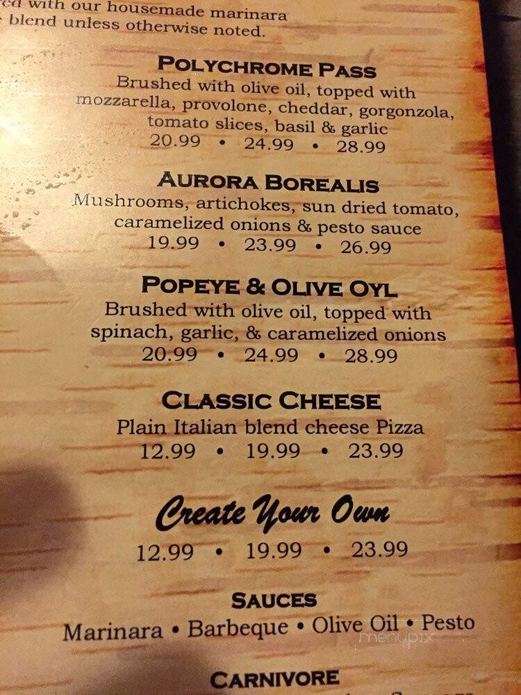 Lynx Creek Pizza - Denali National Park, AK menu_pic