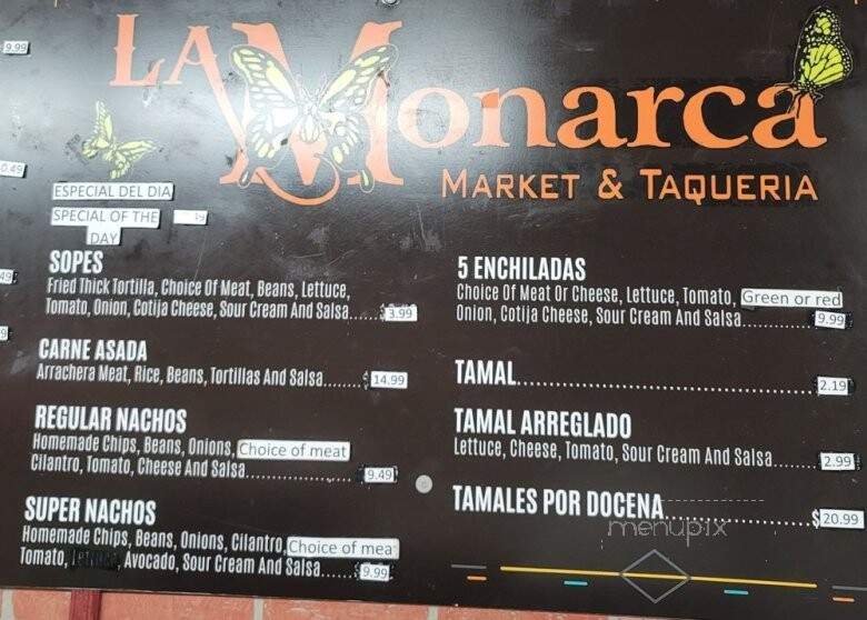 La Monarca - Lower Lake, CA menu_pic