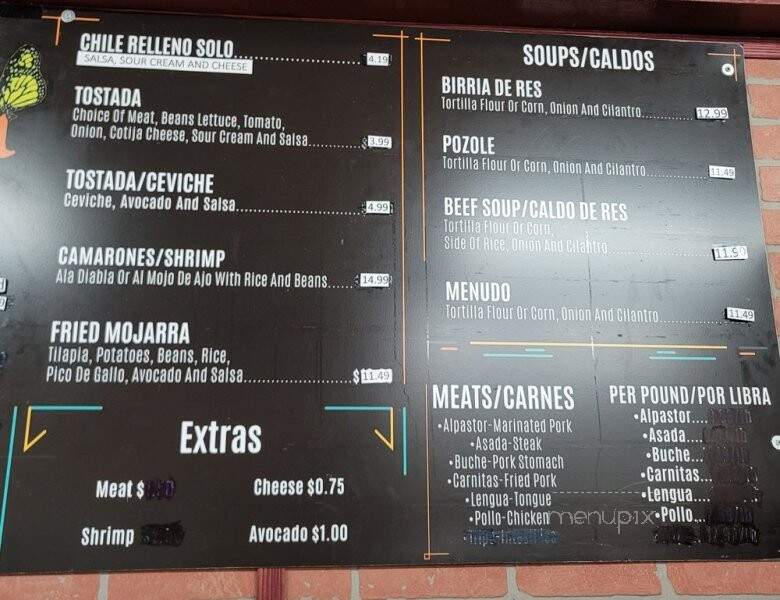 La Monarca - Lower Lake, CA menu_pic