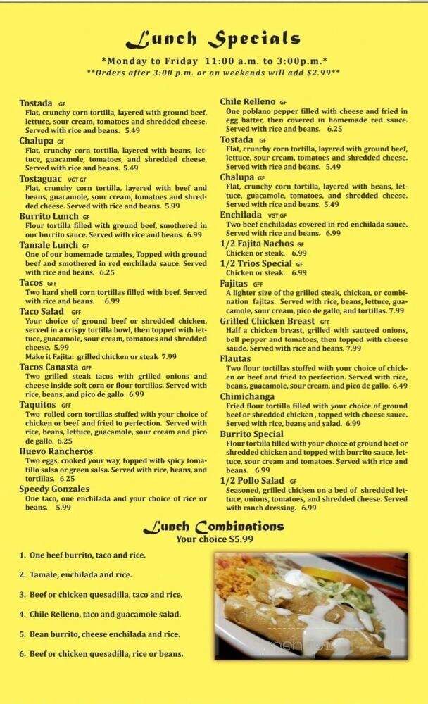 Guacamole Mexican Restaurant - Ava, MO menu_pic