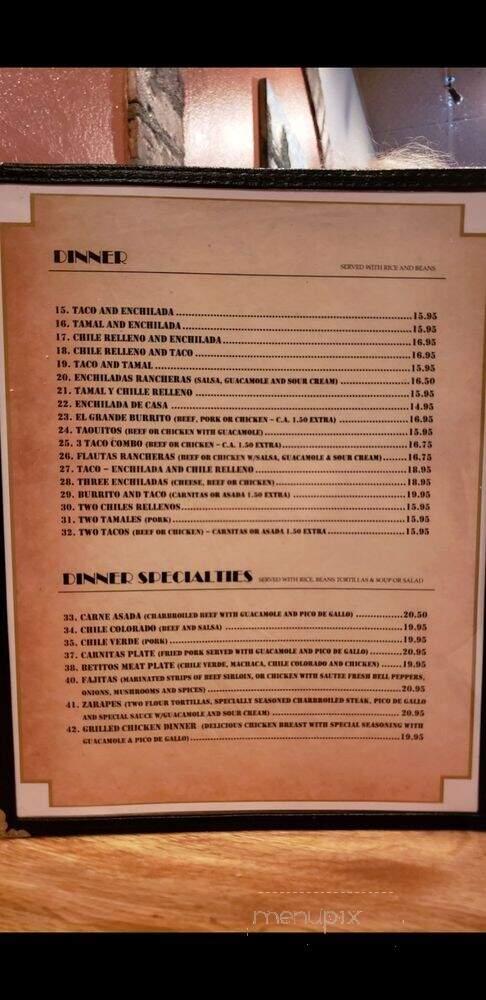 Lorena D's Mexican Restaurant - Santa Clarita, CA menu_pic