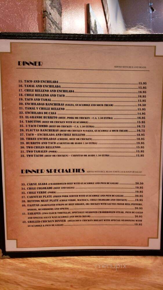 Lorena D's Mexican Restaurant - Santa Clarita, CA menu_pic