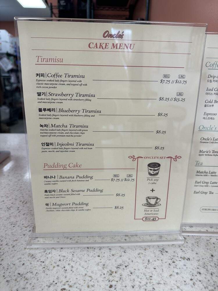 Oncle's Cake Shop - Gardena, CA menu_pic