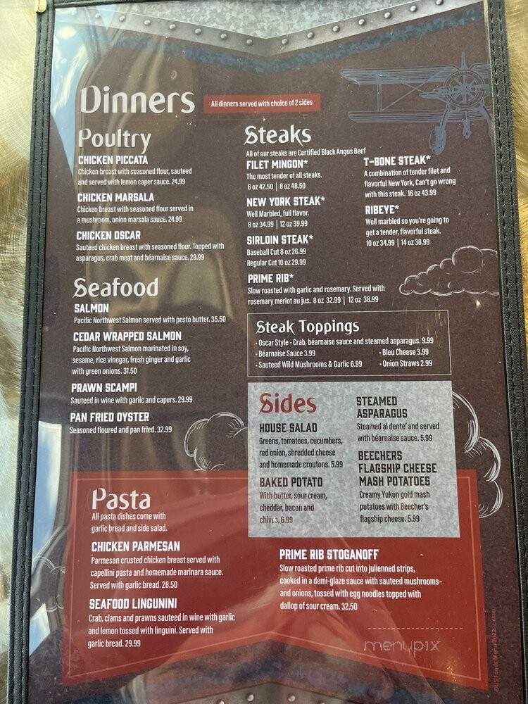 Amelia's Hangar - Bremerton, WA menu_pic