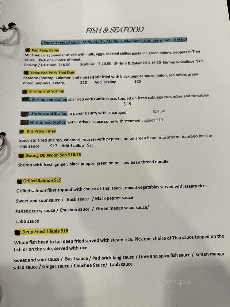 Thai Charm - Indianapolis, IN menu_pic