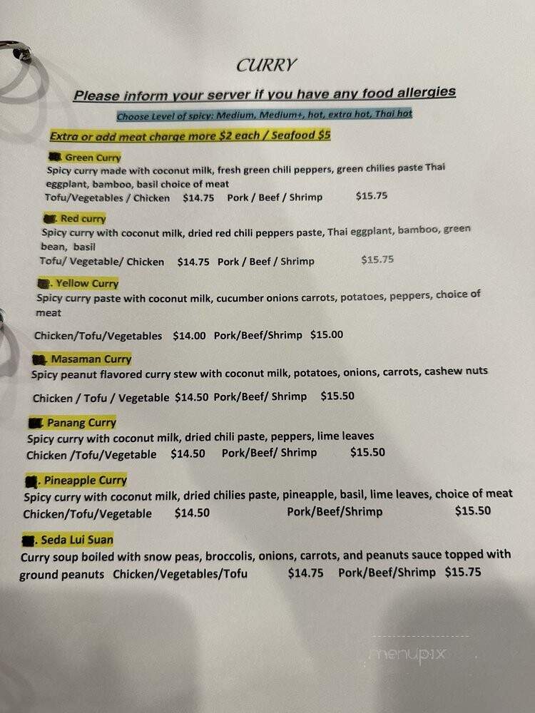 Thai Charm - Indianapolis, IN menu_pic