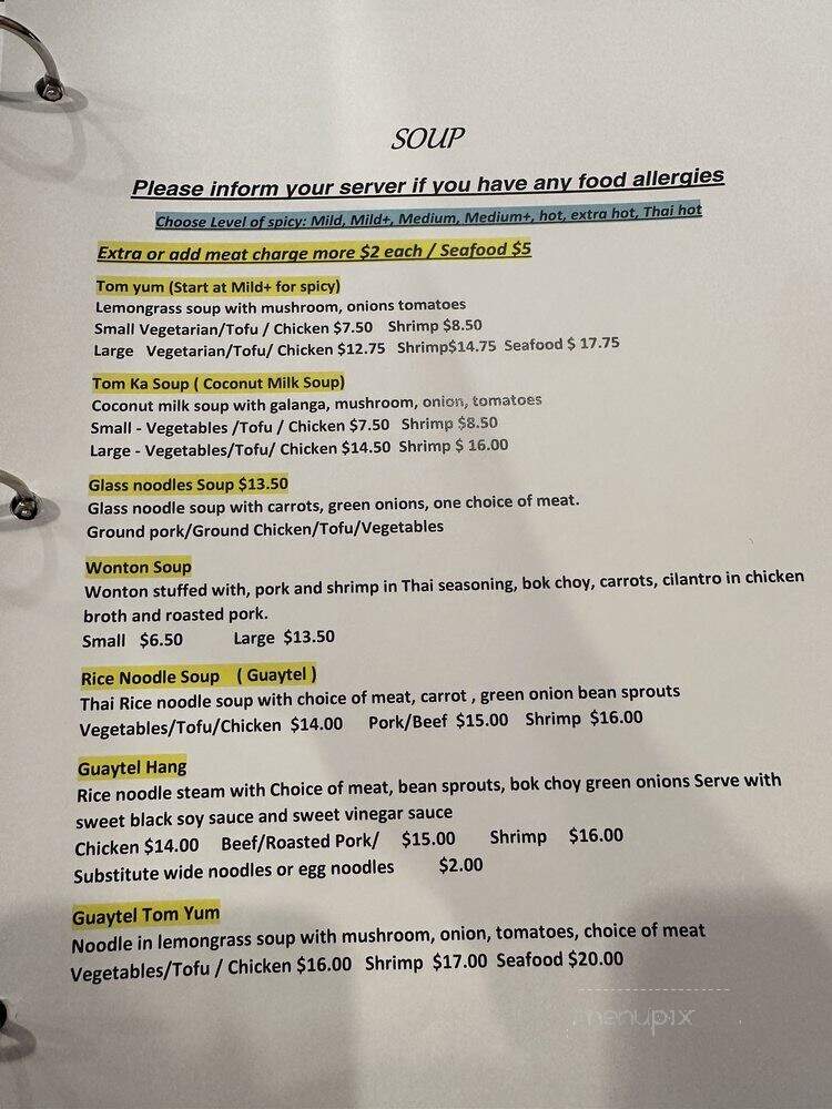 Thai Charm - Indianapolis, IN menu_pic