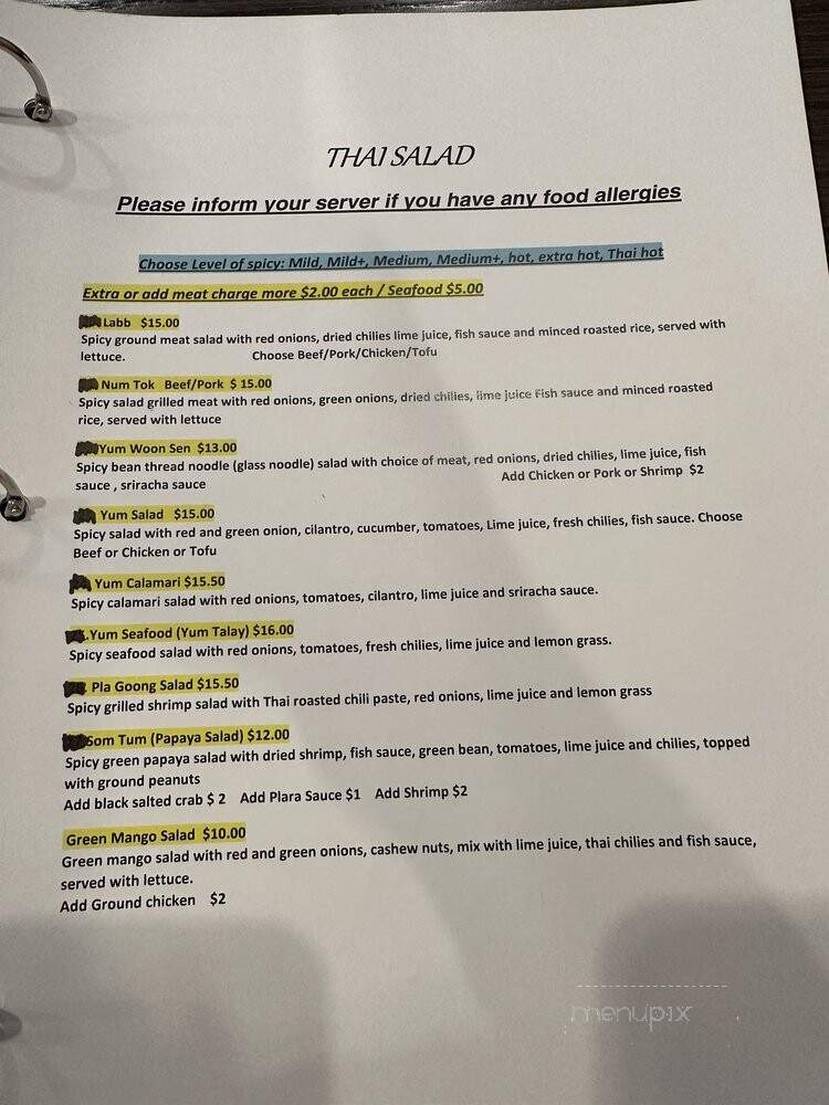Thai Charm - Indianapolis, IN menu_pic