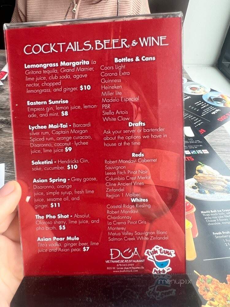 DUA Vietnamese - Milton, GA menu_pic