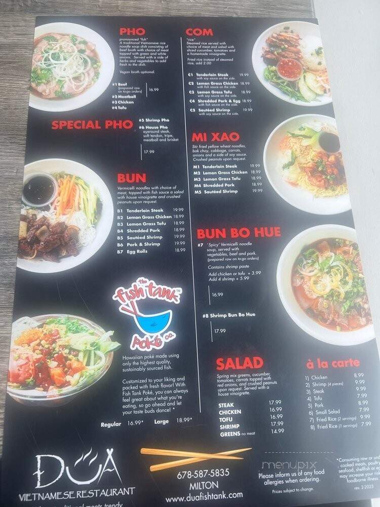 DUA Vietnamese - Milton, GA menu_pic